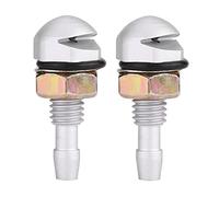 chrome washer jets + Windshield Sprayer 2pcs Universal Aluminum Alloy Car Auto Front Windshield Sprayer Washer Nozzle(silver)