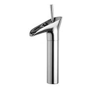Chrome Waterfall Sink Hot &Cold Mixer Tap-Luxury Bathroom Washbasin Single Lever Faucet-Traditional Classic Design Wine Glass Design Basin Faucets Vessel Faucet