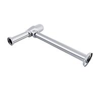 Chrome Zinc Alloy Sink Basin Tube Round Bottle Trap, Adjustable Height Drain Pipe with G1 1/4 Inch Connection for Bathroom and Kitchen Sink Waste System