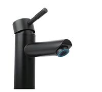 Chromed Black Bathroom tap Cold Sink Mixer in Stainless Steel Paint Riding taps with a Single Rowing Hole 2236 (Color: rblack)