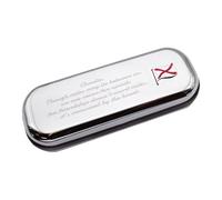 Chromed Pen Case Box with Alabama US State Wave Flag Design, Personalised Engraved Message Option