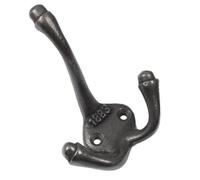 ChromeHardware® | 10 X Hand Forged Cast Iron 1883 Antique Triple Coat Hooks