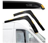CHROMEMASTER HEKO - Compatible with Ford Transit 2014+ Side Window Deflectors; Front; Two pcs; Wind Deflectors, Tinted, Aerodynamic, Quick and Easy Installation; Protection Against Wind and Rain
