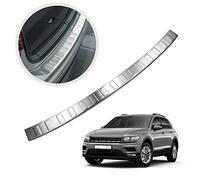 CHROMEMASTER | Load Sill Guard; Rear Bumper Protector | Compatible with Volkswagen VW Tiguan 2016- | Brushed stainless steel, matt silver | Protective Strip Secures the Rear Bumper from Damage