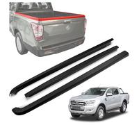 CHROMEMASTER Pickup Side Rail Edge Protector Compatible with Ford Ranger Pick-up Crew Cab 4D 2011-2023 | Pickup Truck Bed Rail Cover; Cargo Bed Rail Guard; Tailgate Edge Trim; Easy Installation