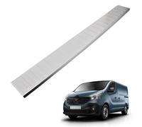 CHROMEMASTER | Rear Bumper Protector Compatible with Renault Trafic 2014+; Stainless steel, Brushed, Silver; Paint Protection Strip Shields the Rear Bumper from Scratches and Damage