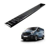 CHROMEMASTER | Rear Bumper Protector Compatible with Renault Trafic 2014+; Stainless steel, Polished, Black chrome; Paint Protection Strip Shields the Rear Bumper from Scratches and Damage