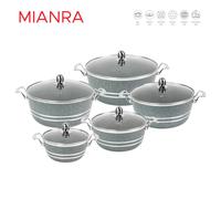 (Chromite) Mianra Diecast Stockpot 5Pcs Set Cooking Pot