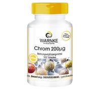 Chromium 200µg - 100 Tablets Chromium picolinate for 100 Days - Dietary Supplement - high dose - Vegan | Warnke Vitalstoffe - German Pharmacy Quality