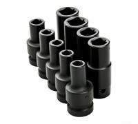 Chromium for tap Socket Set 9-Piece Black Chromium for tap Socket(9 pcs) | for m6- for m24 sizes, tapered drive, quick alignment, electric wrench compatible, professional grade