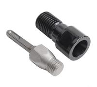 Chromium Thread Adapter For Drill Core Bits, M22 Male To 1-1/4-7 Female Converter With Split Square Handle Conversion Head, Black(A)
