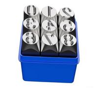 Chromium Vanadium Steel Stamping Set With Clear Font For Metal And Leather Imprinting Projects Including Numeric And Alphabetic Characters In Compact Size For Professional Craftsmen(C)