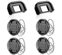 ChromLives 2x EF Viewfinder Eyecup + 4x 58mm Lens Cap Bundle - Protective Kit for Canon EOS 300D-700D Rebel XT/XSi/T-Series & All 58mm DSLR Cameras