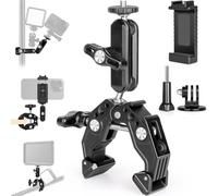 ChromLives Camera Monitor Holder Swivel and Tilt Adjustable Monitor Holder Mount with Cold Shoe for 5/7 inch Monitors (super clamp with magic arm)