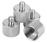 ChromLives Mic Stand Adapter, Microphone Screw Adapter 1/4''-20 to 5/8''-27 Male to Female Threaded Mic Adapter, for Camera Monitor, Microphone Stand, 4 Pack (sliver)