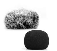 ChromLives Microphone Windscreen, Furry Windscreen Muff Wind Cover + F