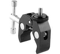 ChromLives Super Clamp Photography Camera Crab Clamp with 1/4"-20 to 1/4"-20 Screw Converter for 15mm Rods/Lights/Umbrellas/Shelves/Cross Bars and More