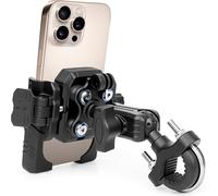 ChromLives Upgrade Motorbike Phone Holder Motorcycle Phone Mount with Dual Anti-Shock Bike Phone Holder with Adjustable Arm Compatible with iPhone 16 15 14 13 12 11 Pro Max Plus Mini 4.7-6.7" Phone