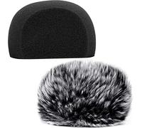 ChromLives Windscreen Microphone Wind Muff, Foam Wind Screen Wind Cover Compatible with Zoom H5 H6 Portable Handy Recorder Furry & Foam 2Pack