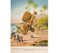 Chromolithographic Illustration of Robinson Crusoe Life and Adventures by Daniel Defoe from a Softback Edition Published Circa 1860S Poster Print (24x86)