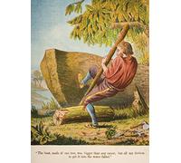 Chromolithographic Illustration of the Life and Adventures of Robinson Crusoe by Daniel Defoe from a Softback Edition Published Around 1860S Poster Print (30x40)