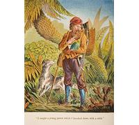 Chromolithographic Illustration of the Life and Adventures of Robinson Crusoe by Daniel Defoe from a Softback Edition Published circa 1860S Poster Print (24x34)