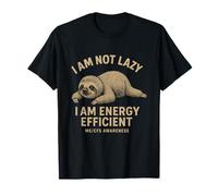 Chronic Fatigue ME/CFS Awareness Energy Efficient Sloth T-Shirt