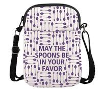Chronic Illness Gift Spoon Theory Gift Fibromyalgia Gift May The Spoons Be In Your Favor Spoonie Crossbody Bag (May The Spoons CR EU)
