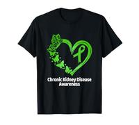 Chronic Kidney Disease CKD Awareness Heart Butterfly T-Shirt