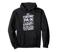Chronic Pain Awareness Purple Ribbon Warrior Chronic Illness Pullover Hoodie