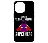 Chronic Vestibular Migraine Superhero Warrior Purple Ribbon Case for iPhone 14 Pro Max