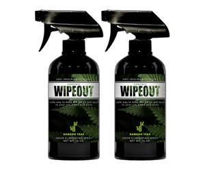 Chronic Wipeout Smoke Odor Eliminator Spray For Strong Odor - Highly Effective for Deodorizing Homes, Clothes, Cars, Office, Hands, & Hair from Smoke Smells - 2 16 oz Bottles Bamboo Teak Fragrance