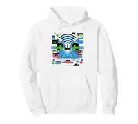 Chronically Online Frog Computer Meme Relatable Graphic Pullover Hoodie