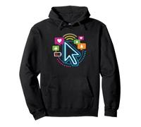 Chronically Online Wifi Brain Internet Aesthetic Graphic Pullover Hoodie