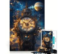 Chrono Cosmos Celestial Clockwork - Jigsaw Puzzle 1000 Piece for Adults Stress Less Indoor Fun Home Enjoyable Night Play (38x52cm)