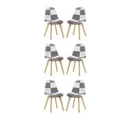 Life Interiors Chrono Patchwork Dining Chair, Set of 6 Life Interiors Multicolor