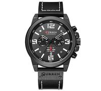 CURREN Chronograph Sports Men Watch Army Military Date Quartz Men Wrist Watch Reloj Hombre (Black Black)
