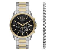 Chronograph Two-Tone Stainless Steel Watch and Bracelet Set