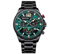 Chronograph Watches for Mens Military Multi-Function Waterproof Quartz Stainless Steel Watch, Casual Watch