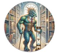 Chronology Librarian 1000 Piece Jigsaw Magic Fantasy Round Puzzle for Adults And Kids Colorful Unique Challenge Games Scene Creative 1000pcs (67.5x67.5cm)