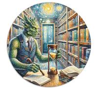 Chronology Librarian 1000 Piece Jigsaws Magic Fantasy Round Puzzles for Adults And Kids Cool Unique Challenge Games Scene Creative 1000pcs (67.5x67.5cm)
