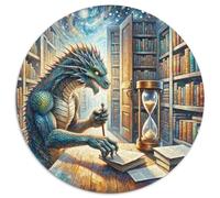Chronology Librarian 1000 Pieces Jigsaws Magic Fantasy Round Jigsaw for Adults And Kids Colorful Unique Challenge Games Scene Creative 1000pcs (67.5x67.5cm)