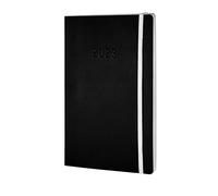 Chronoplan 50923 Book Calendar 2023 in A5 Format (135 x 210 mm) with Soft Cover, Weekly Planner (1 Week on 2 Pages, with Flexible Pen Loop, Single Band and Elastic Closure), Black