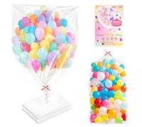CHRORINE 1/2 Pack Large Balloon Bag for Transport, 98 x 59 Inch Clear Balloon Drop Bag Big Large Plastic Balloon Bags for Wedding Birthday Party Supplies (2)