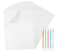 CHRORINE 200 Sheets Transfer Copy Paper and Tracing Paper Set with 5 Pcs Embossing Dot Tools for Tracing Drawing on Wood Canvas Fabric and Other Surfaces A4 Size 8.3 X 11.5 Inch- White