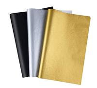 CHRORINE 45 Sheets Metallic Tissue Paper Bulk Wrapping Paper Gold Silver Black Art Paper Crafts for Graduation Wedding Birthday
