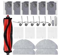 Chrostion Replacement Accessories Kit Compatible with Roborock Q7 M5/Q7 M5+ Robot Vacuum Cleaner Parts 1 Main Brush 4 HEPA 4 mop Pads 6 Side Brush 6 dust Bags