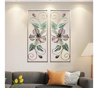 CHROX 2PCS 3D Wall Decoration, Pictures Metal Vintage Flowers for Living Room Bedroom, Modern Art Wall Decoration Wall Sculptures Wall Object Wall Decoration Gifts,65 * 30CM