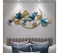 CHROX 3D Large Metal Wall Art, Handmade Ginkgo Leaves Wall Decor Home Wall Hanging, Wall Sculpture for Living Room Bedroom Kitchen Decoration