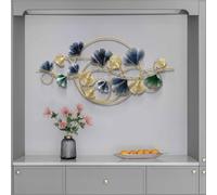 CHROX 3D Large Metal Wall Decoration Ginkgo Leaves Art, Modern Metal Wall Decor Wall Hanging Sofa Background Wall for Living Room,125 * 61CM